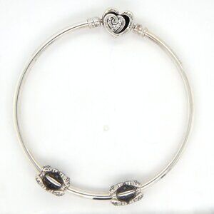 Pandora moments Entwined Infinite hearts clasp bangle bracelet